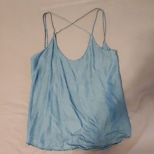 Denim strappy tank top